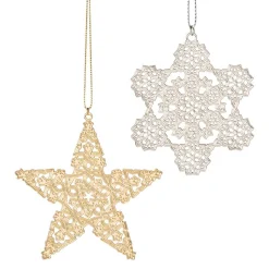 2024 Star and Snowflake Ornament Set