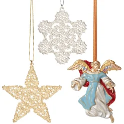 2024 Star, Snowflake, and Angel Tree Ornament Set