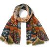 American Folk Art Landscape Oblong Scarf