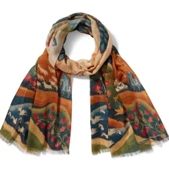 American Folk Art Landscape Oblong Scarf