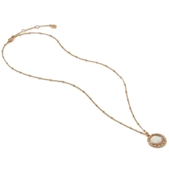 Celestial Symbols Carved Mother-of-Pearl Pendant Necklace