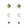 Celestial Symbols Stellar Stud Earrings Set