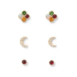 Celestial Symbols Stellar Stud Earrings Set