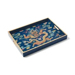 Chinese Dragon Rank Badge Lacquer Tray