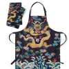 Chinese Dragon Rank Badge Apron and Tea Towel Set