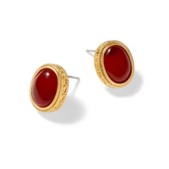 Classical Carnelian Stud Earrings