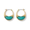 Cypriot Jade Crescent Hoop Earrings
