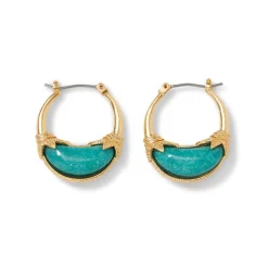 Cypriot Jade Crescent Hoop Earrings