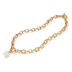 Cypriot Twist Pearl Chain Pendant Necklace