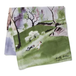 Dehn Spring in Central Park Square Silk Scarf