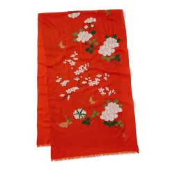 Edo Blossoms and Butterflies Embroidered Shawl