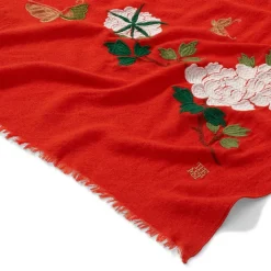 Edo Blossoms and Butterflies Embroidered Shawl