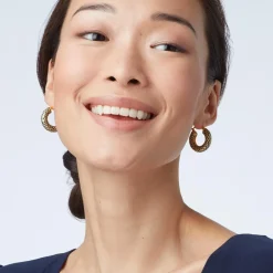 Egyptian Feather Hoop Earrings