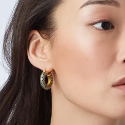 Egyptian Feather Hoop Earrings