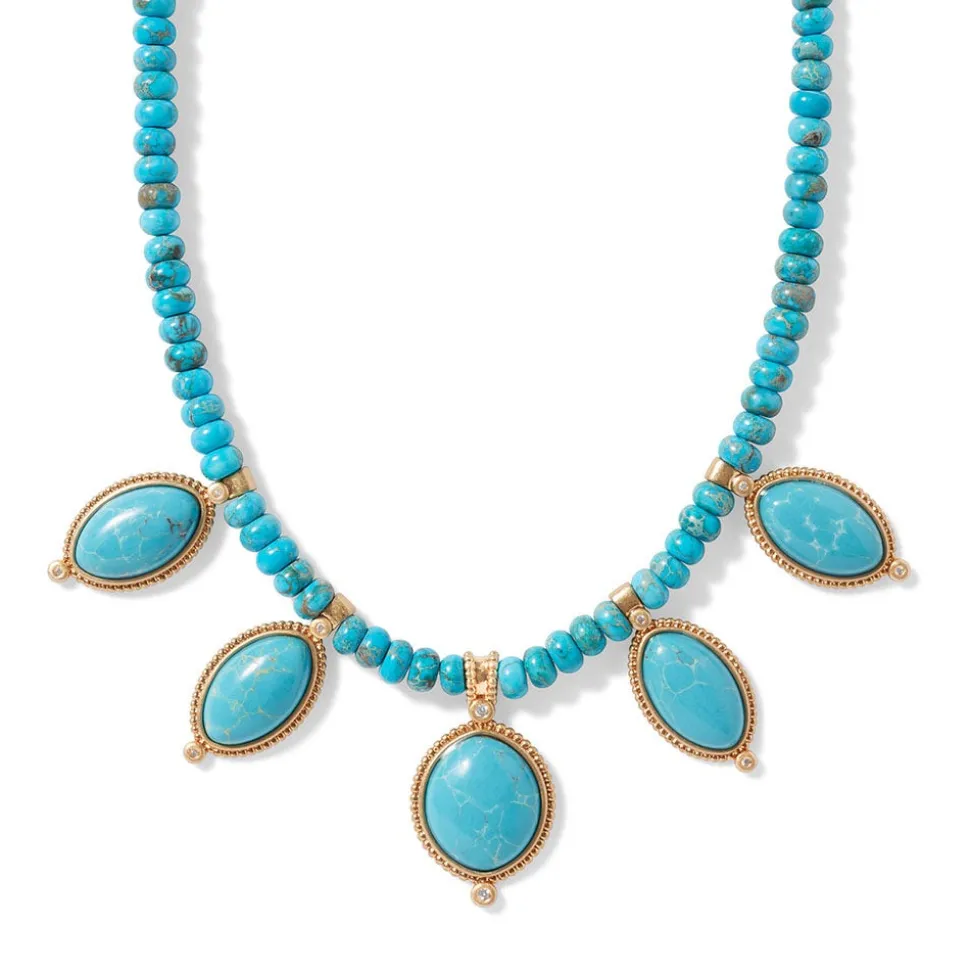 Egyptian Hathor Turquoise Multi-Drop Necklace