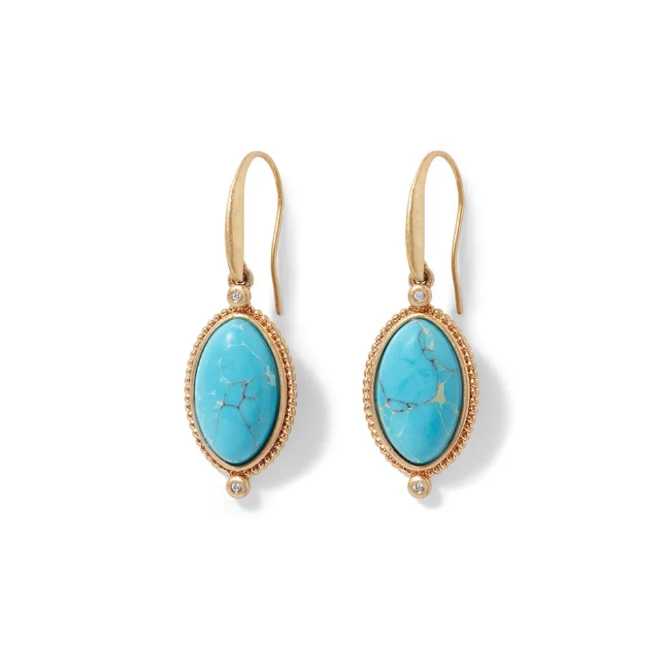 Egyptian Hathor Turquoise Drop Earrings