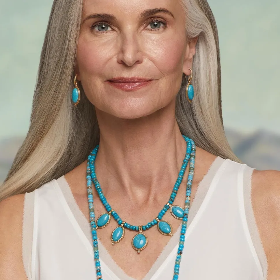 Egyptian Hathor Turquoise Drop Earrings