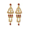 Egyptian Nefer Amulet Red Jasper Chandelier Earrings