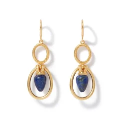 Etruscan Lapis Double-Drop Earrings