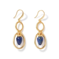 Etruscan Lapis Double-Drop Earrings