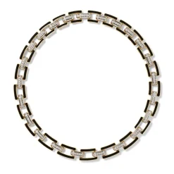 European Buckle Enamel Collar Necklace and Drop Earrings Set