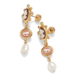 European Cameo Drop Earrings