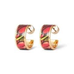 Favrile Tulip Enamel Hoop Earrings