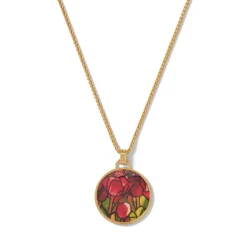 Favrile Tulip Enamel Pendant Necklace