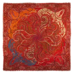 Four Seasons Paisley Square Wool Scarf