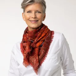 Four Seasons Paisley Square Wool Scarf