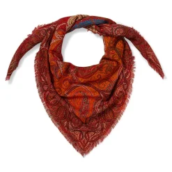 Four Seasons Paisley Square Wool Scarf