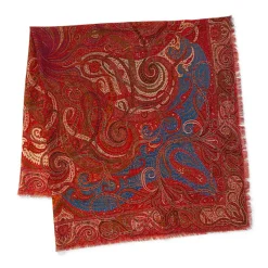 Four Seasons Paisley Square Wool Scarf