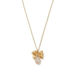 French Wreath Bow Pendant Necklace