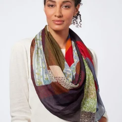 Gee's Bend Pettway Quilt Design Oblong Silk Scarf