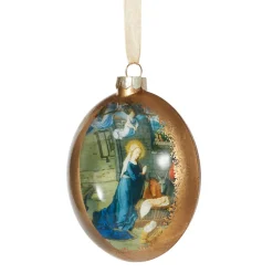 Gerard David Nativity Scene Glass Disc Ornament