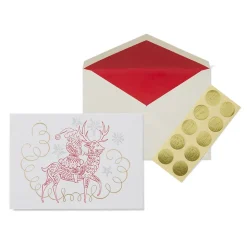 Gordon: Santa Riding Reindeer Fine Holiday Cards