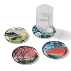 Hokusai Prints Glass Coasters