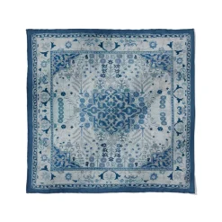 Iranian Vase Carpet Blue Cotton-and-Silk Pocket Square