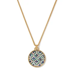 Iznik Cintamani Enamel Pendant Necklace
