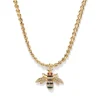 Jeweled Bee Pendant Necklace