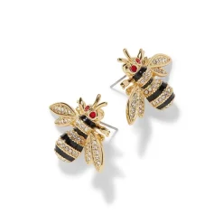 Jeweled Bee Stud Earrings