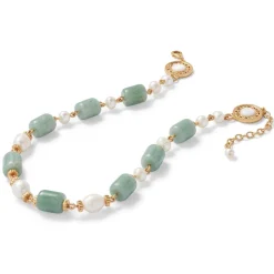 Karavas Gems Large-Bead Aventurine and Pearl Necklace
