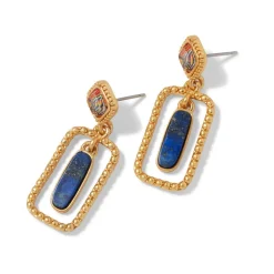 Kashan Carpet Rectangular Drop Earrings