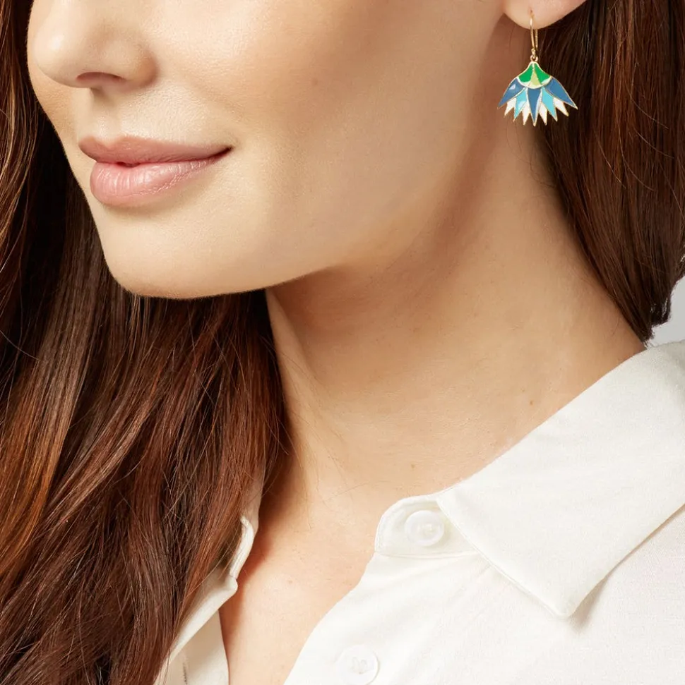 Lotus Blossom Drop Earrings