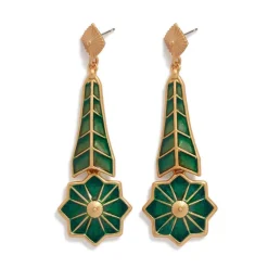 Lotus Pagoda Plique-à-Jour Long Drop Earrings