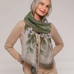 Louis C. Tiffany Gladioli Wool-Blend Shawl