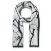 Louis C. Tiffany White Magnolia Oblong Silk Scarf