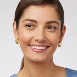 Medieval Stone Hoop Earrings