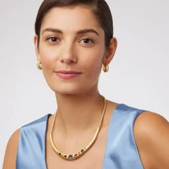 Medieval Stone Hoop Earrings