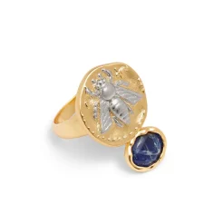 Mediterranean Coin and Stone Ring